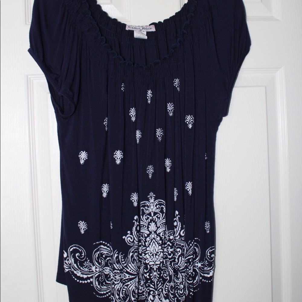 Off the Shoulder Navy with White Detailing Top